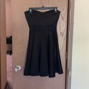 Black strapless dress